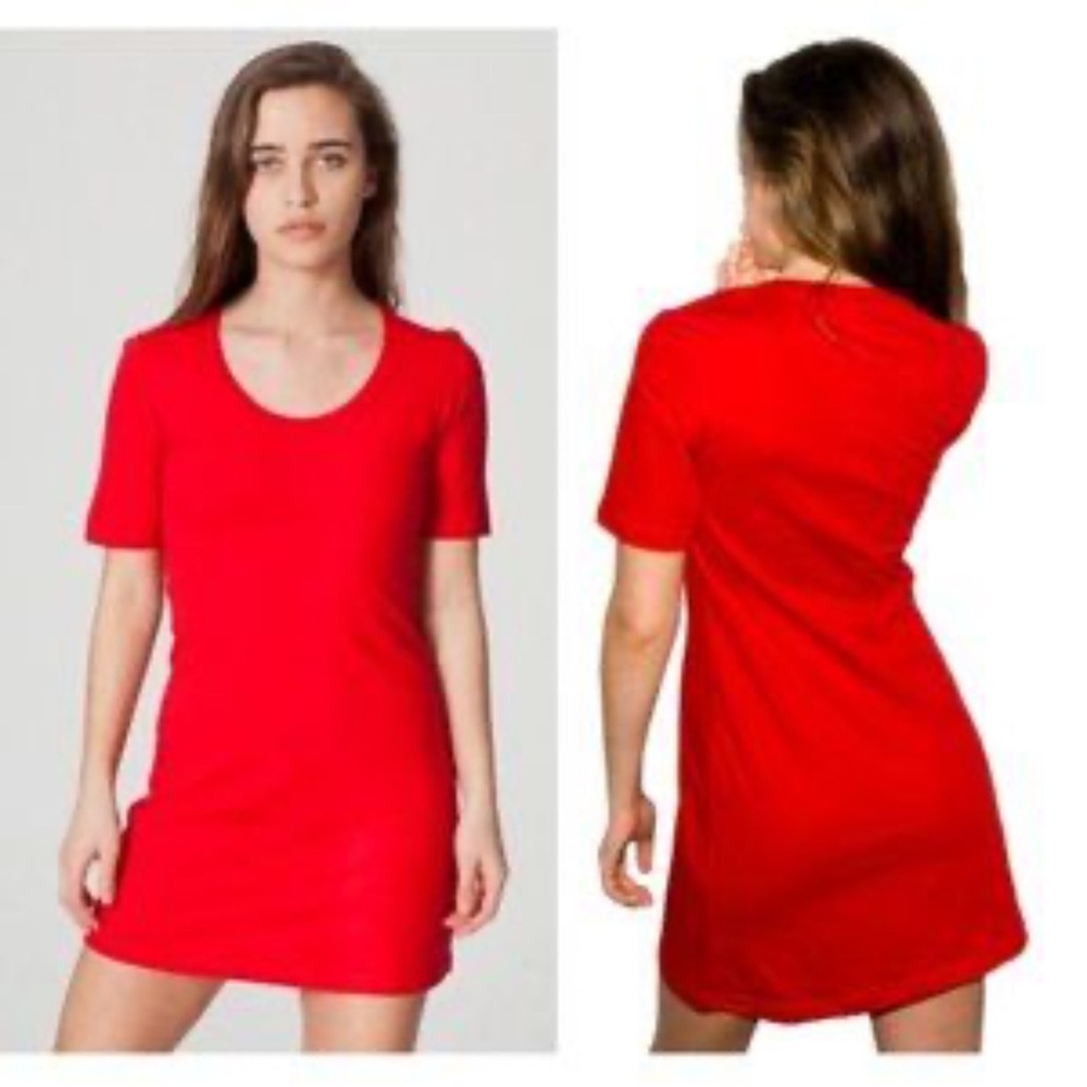 American Apparel Bold Red T Shirt Mini Dress